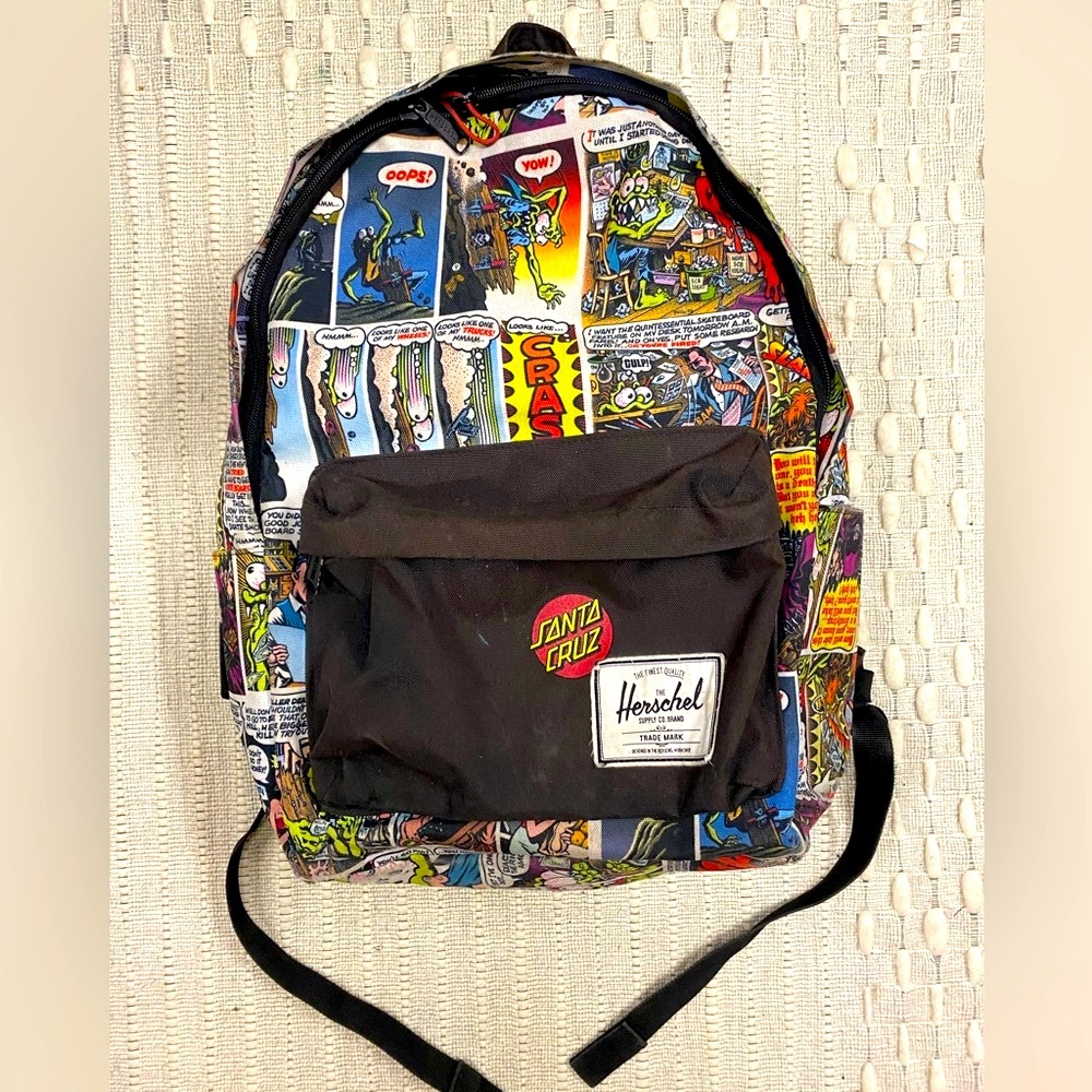 Rare Herschel Santa Cruz Comic Print Backpack